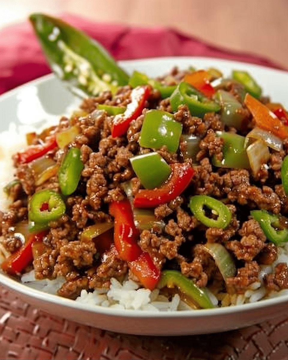 Ground Beef Pepper Stir-Fry