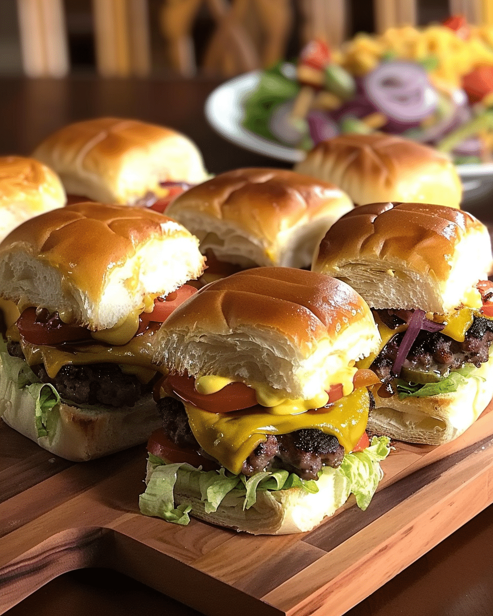 Hawaiian Roll Cheeseburger Sliders