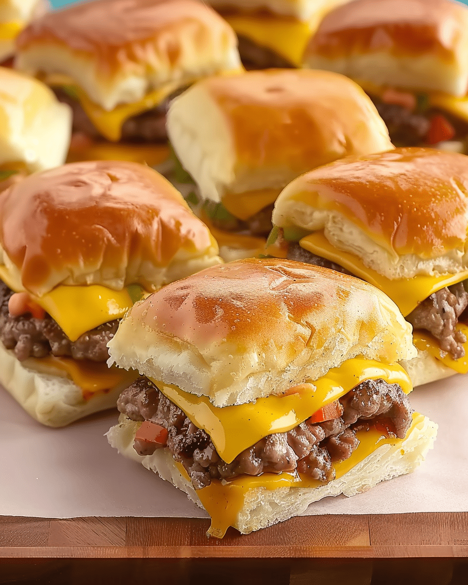 Hawaiian Roll Cheeseburger Sliders