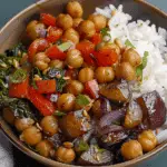 Roasted Vegetable Chickpea Bowl with Tahini Dressing