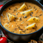Hearty Cheddar Garlic Herb Potato Soup
