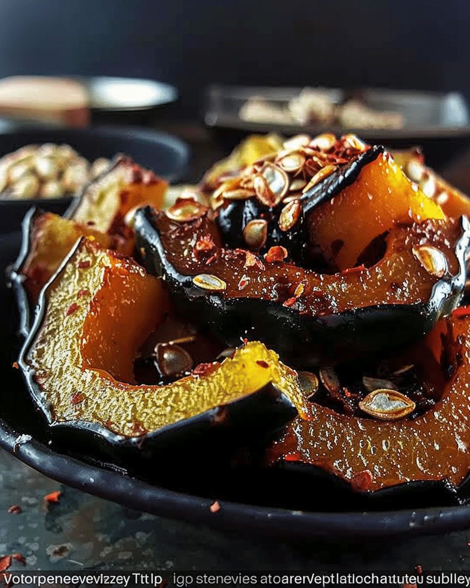 Honey-Glazed Acorn Squash with Creamy Goat Cheese and Cranberry Drizzle