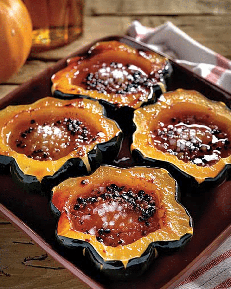 Honey-Glazed Acorn Squash with Creamy Goat Cheese and Cranberry Drizzle