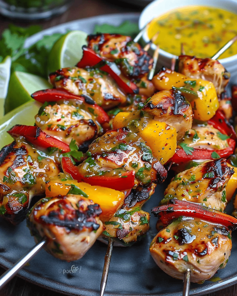 Mango Habanero Chicken Skewers