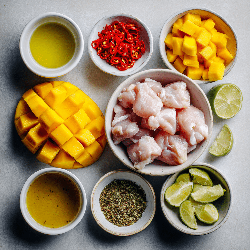 Mango Habanero Chicken Skewers