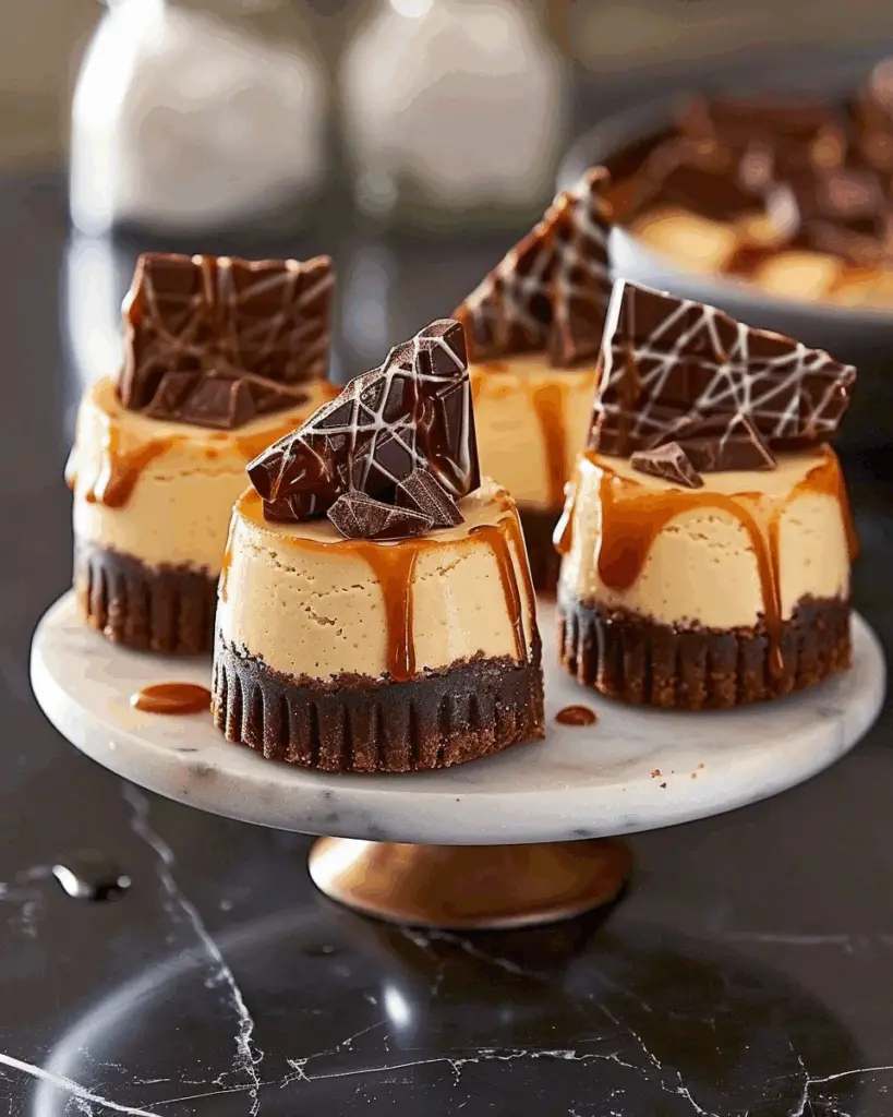 Mini Chocolate Caramel Cheesecake Bites