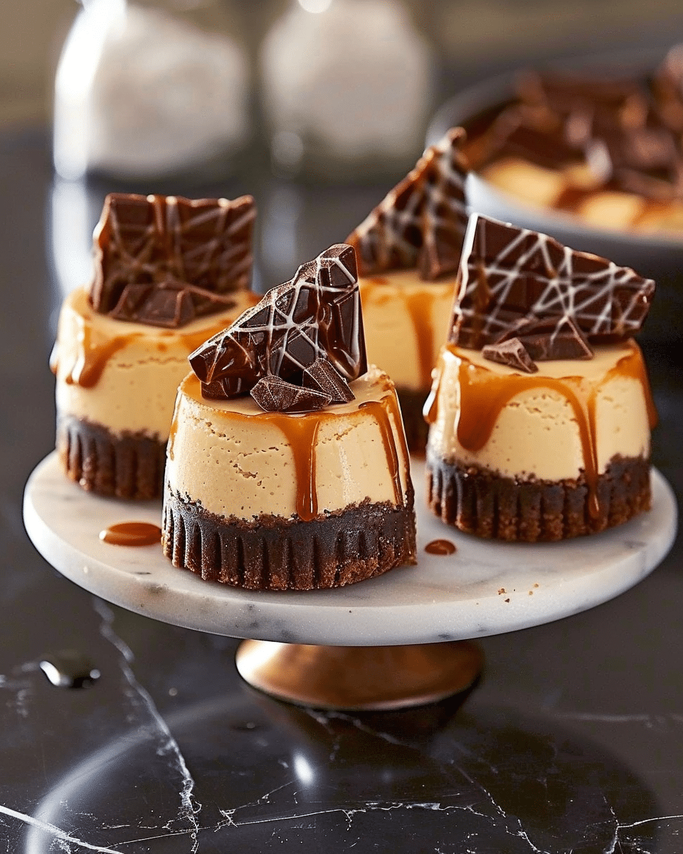 Mini Chocolate Caramel Cheesecake Bites