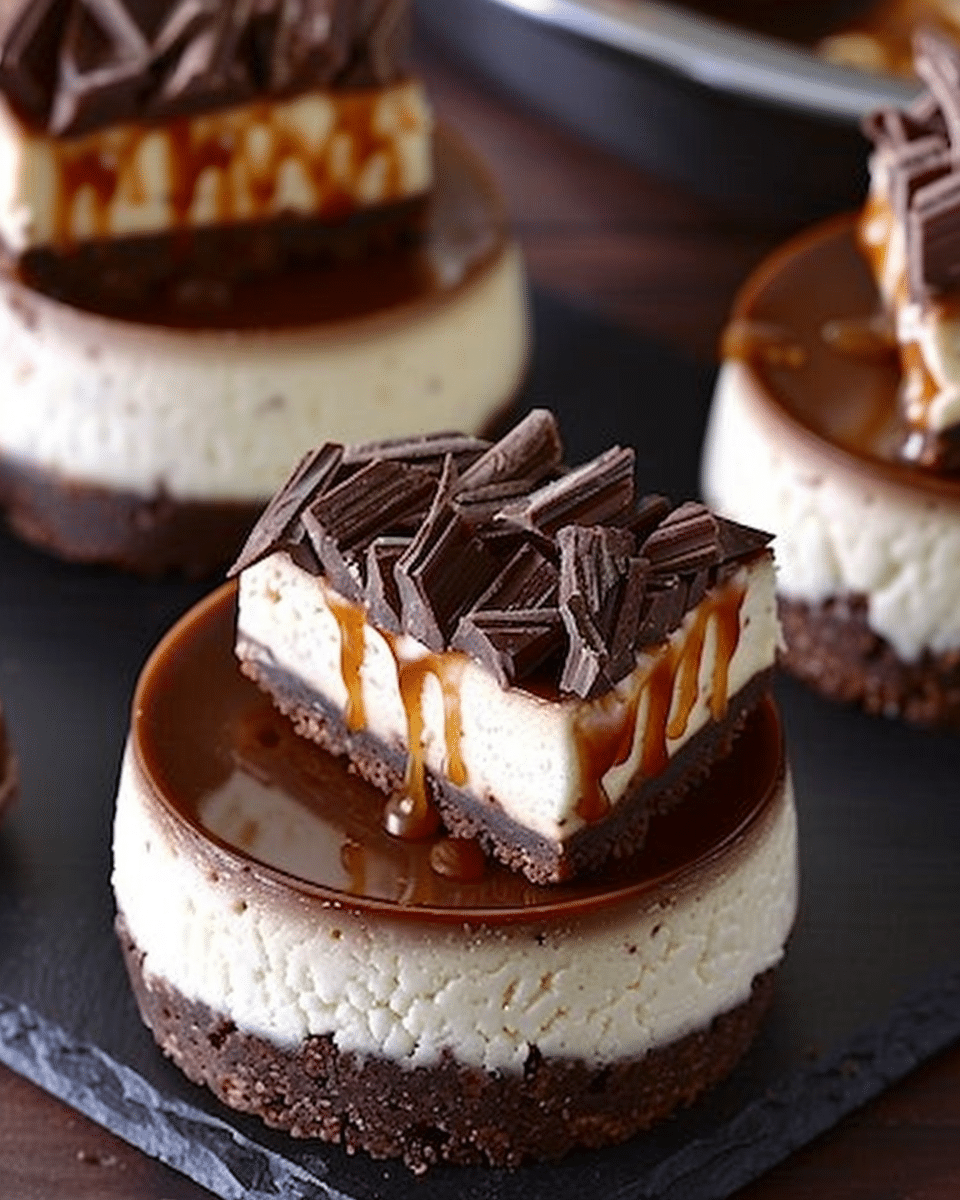 Mini Chocolate Caramel Cheesecake Bites