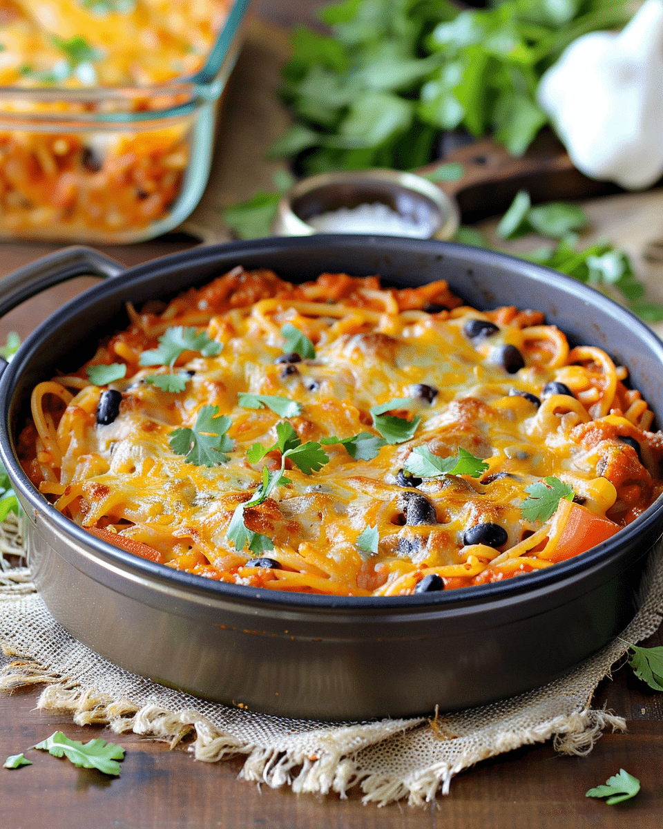 One-Pot Taco Spaghetti Bake Recipe