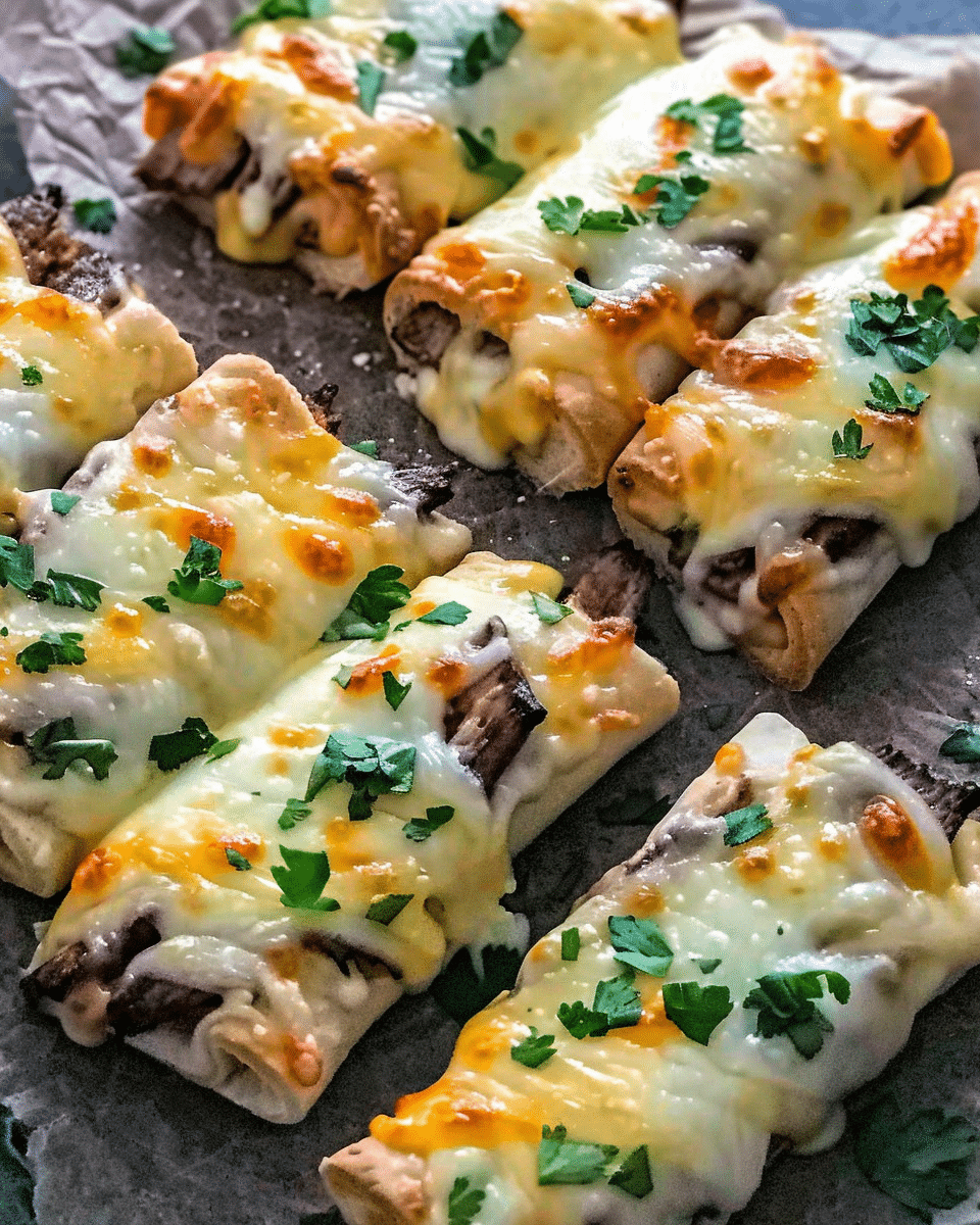Philly Cheesesteak Stuffed Cheesy Breadsticks