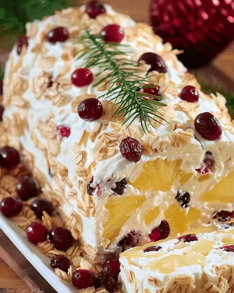 Pineapple Cranberry Holiday Cheese Log
