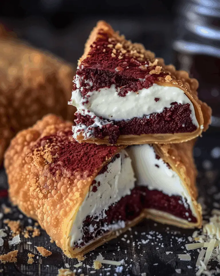 Red Velvet Cheesecake Egg Rolls