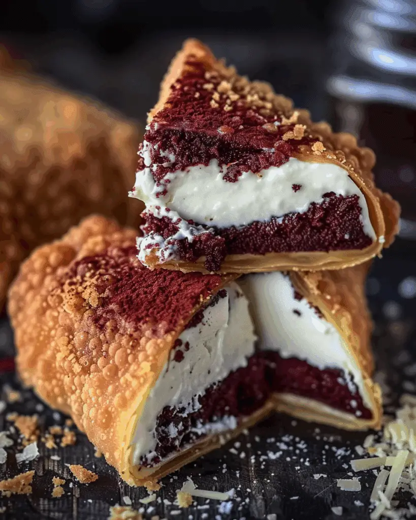 Red Velvet Cheesecake Egg Rolls