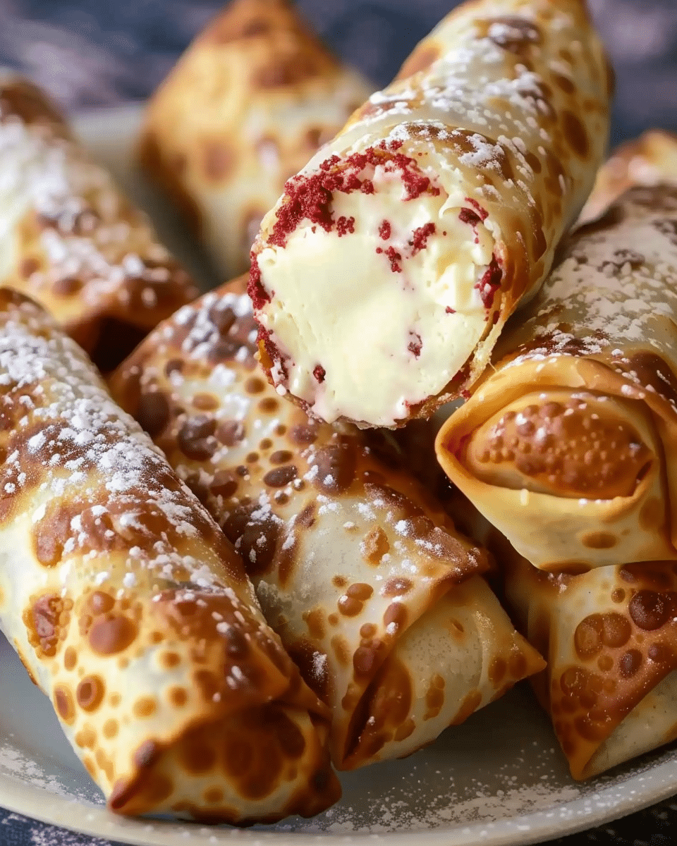 Red Velvet Cheesecake Egg Rolls