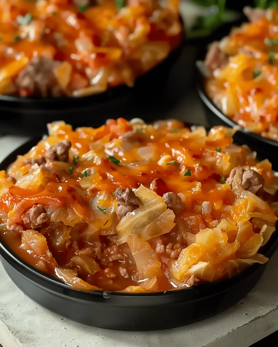 Savory Cabbage Beef Bake