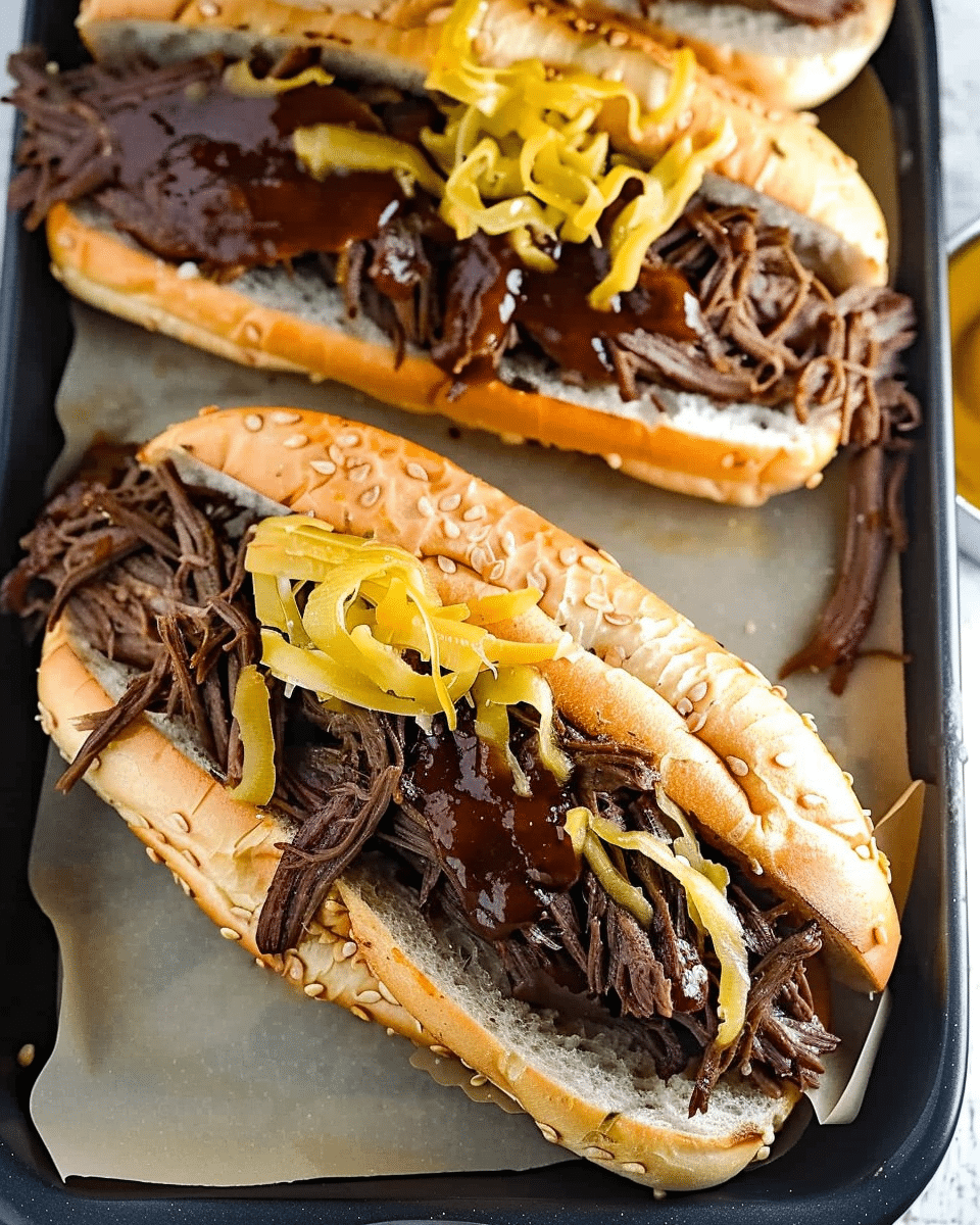 Slow Cooker Italian Beef Sandwiches