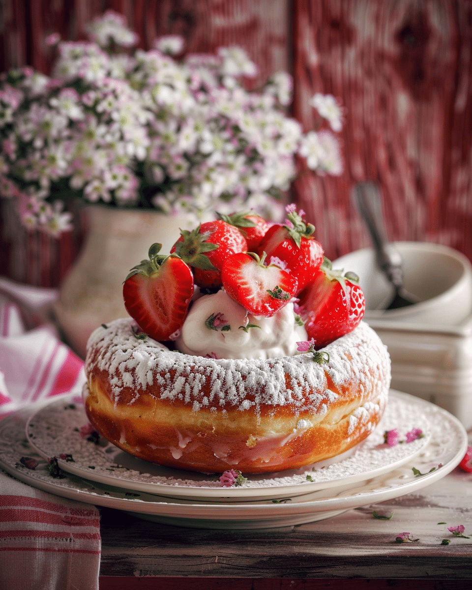 Strawberry Filled Donuts