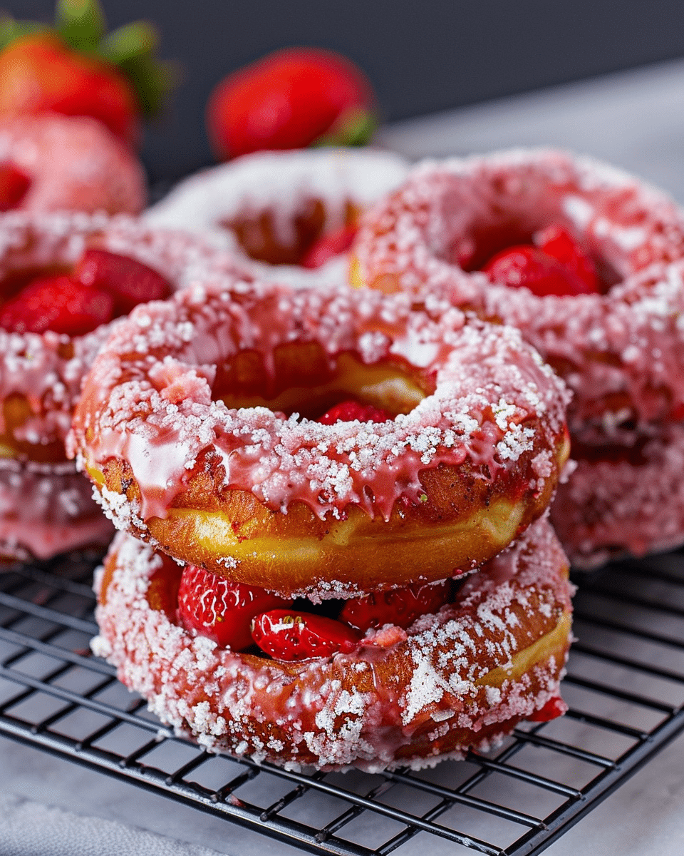 Strawberry Filled Donuts