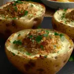 Stuffed Mashed Potato Nests