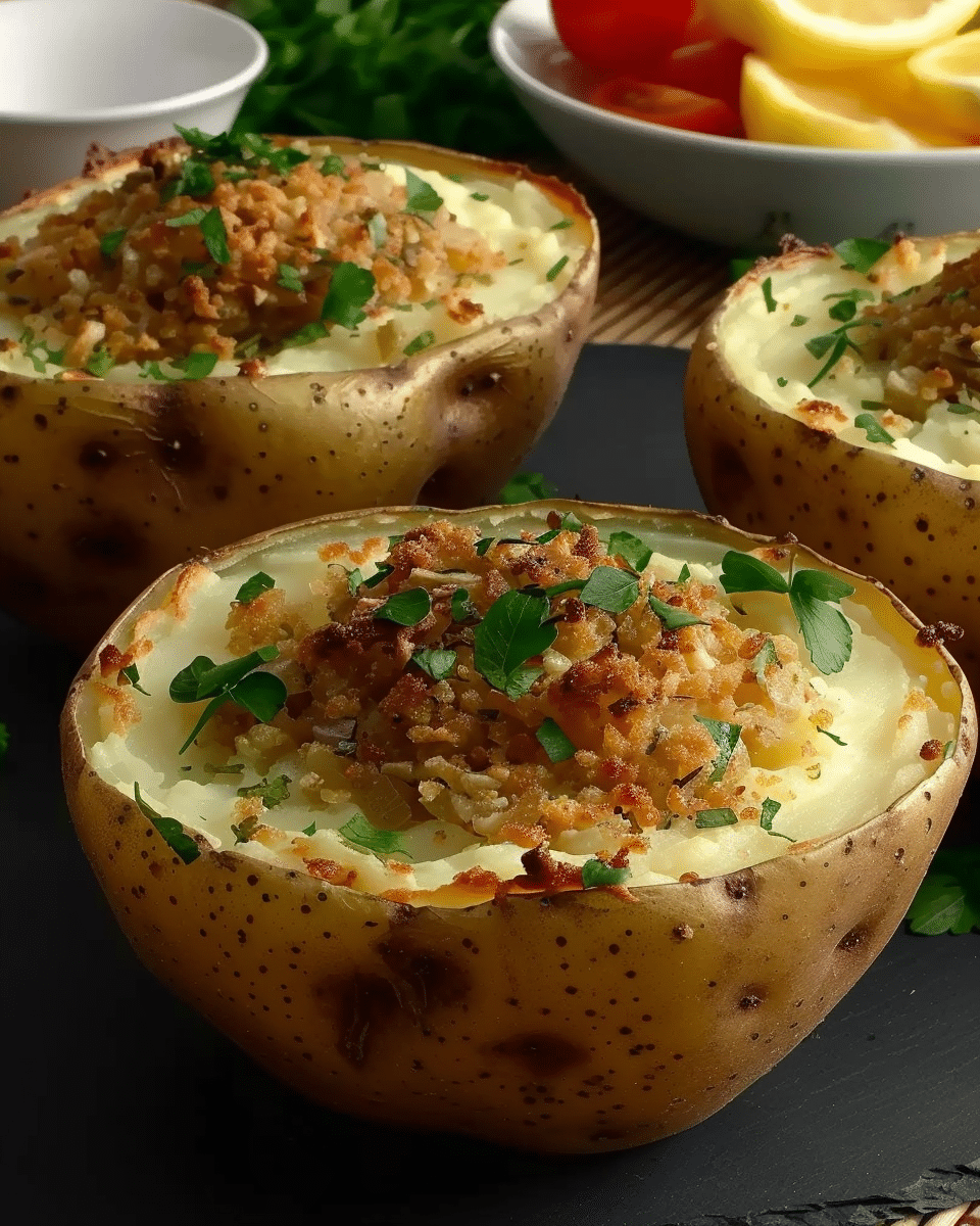 Stuffed Mashed Potato Nests