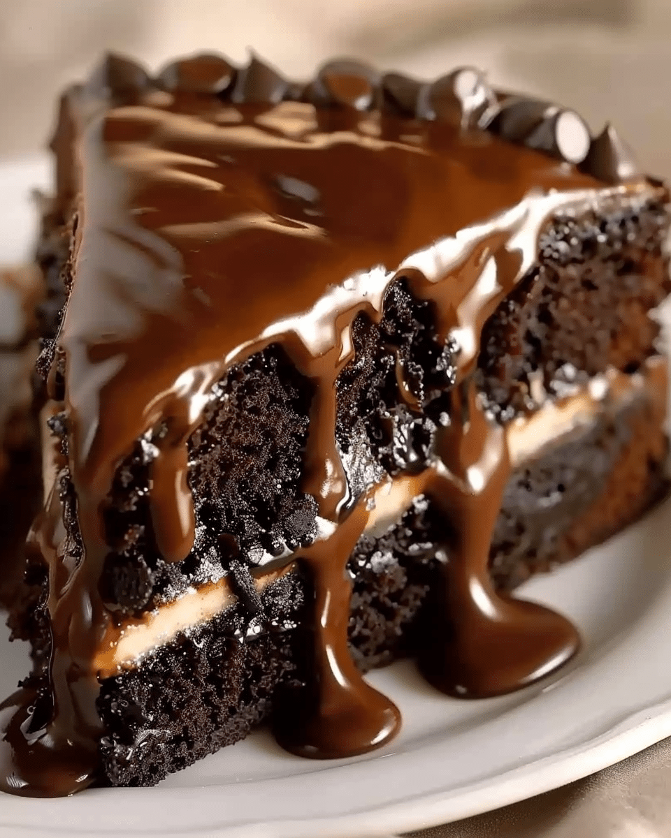 Turtle Chocolate Poke Cake