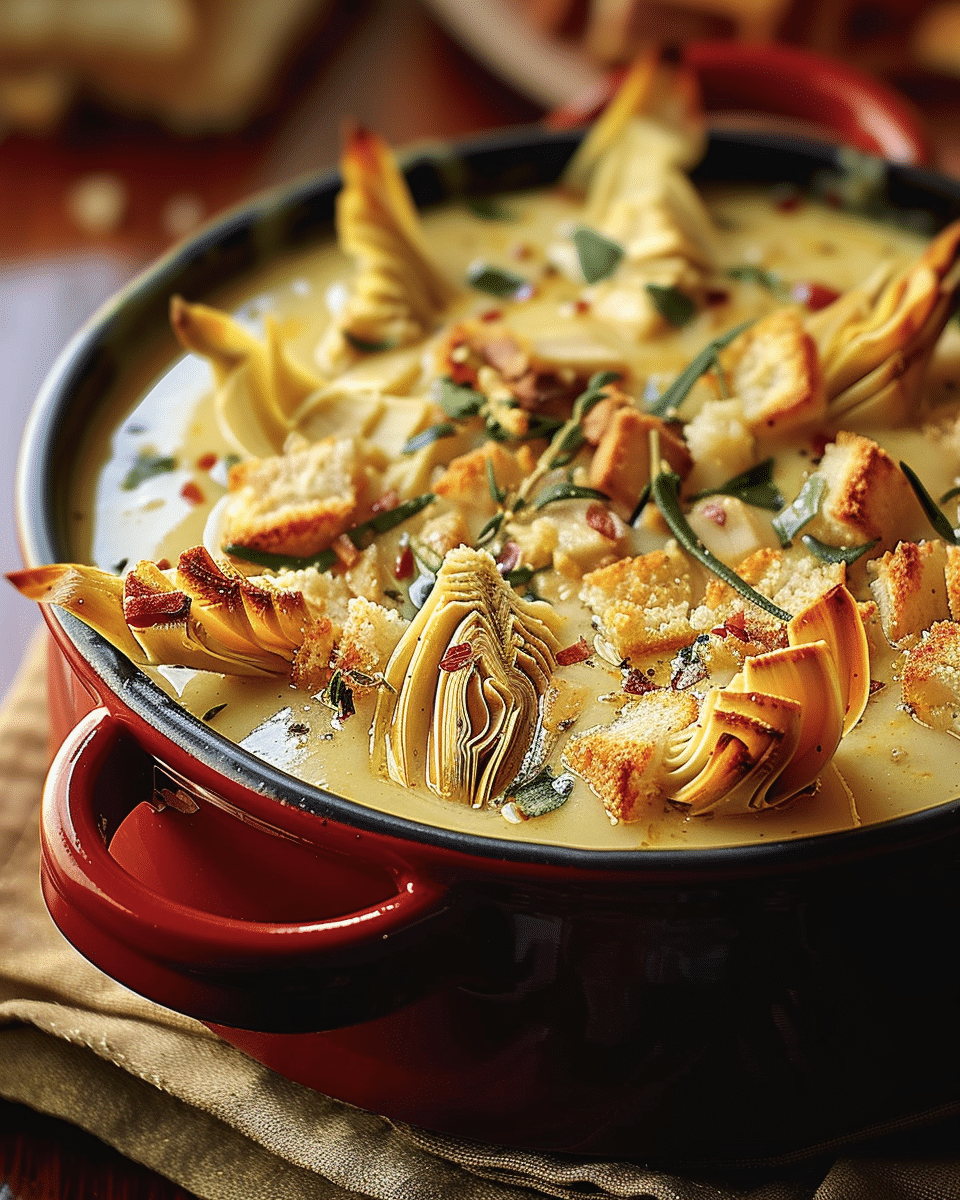 Creamy Lemony Tuscan Artichoke Soup Recipe