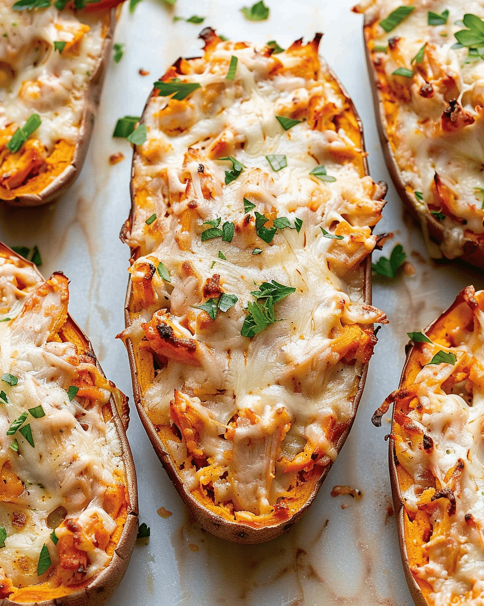 BBQ Chicken Stuffed Sweet Potatoes
