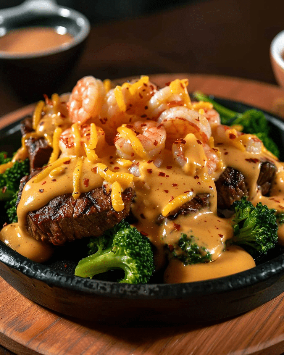 Steak And Shrimp Loaded Baked Potato