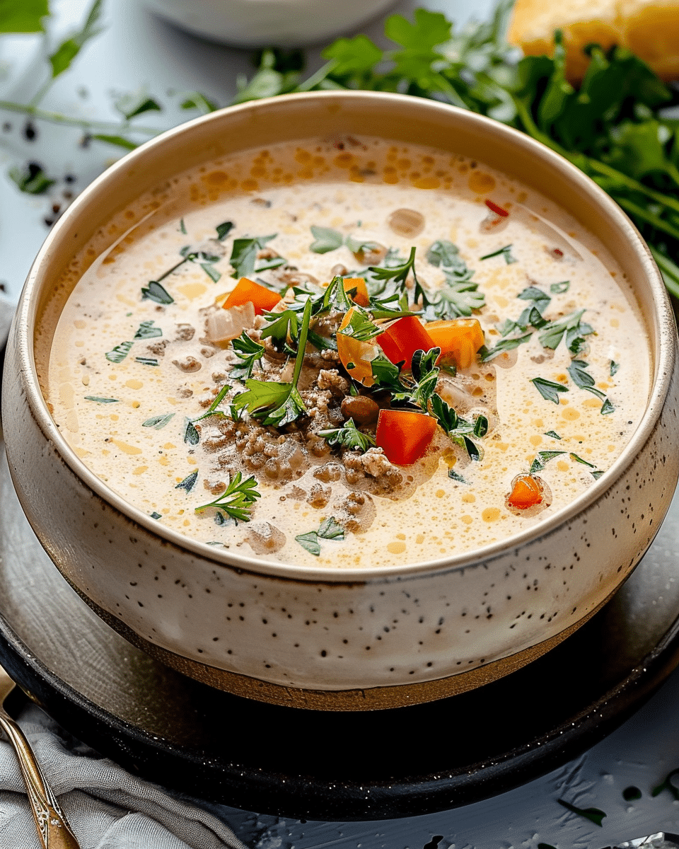 Easy Crockpot Cheeseburger Soup