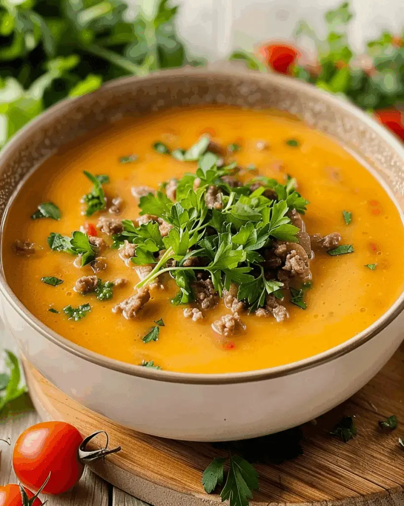 Easy Crockpot Cheeseburger Soup