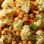 Chickpea and Roasted Cauliflower Salad with Lemon Garlic Dressing