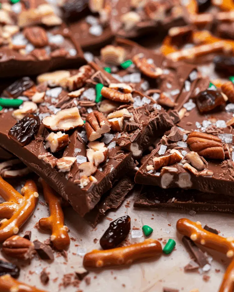 Chocolate Bark With Dates, Pecans & Pretzels