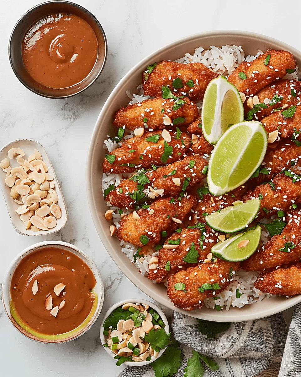 Coconut Chicken with Peanut Sauce