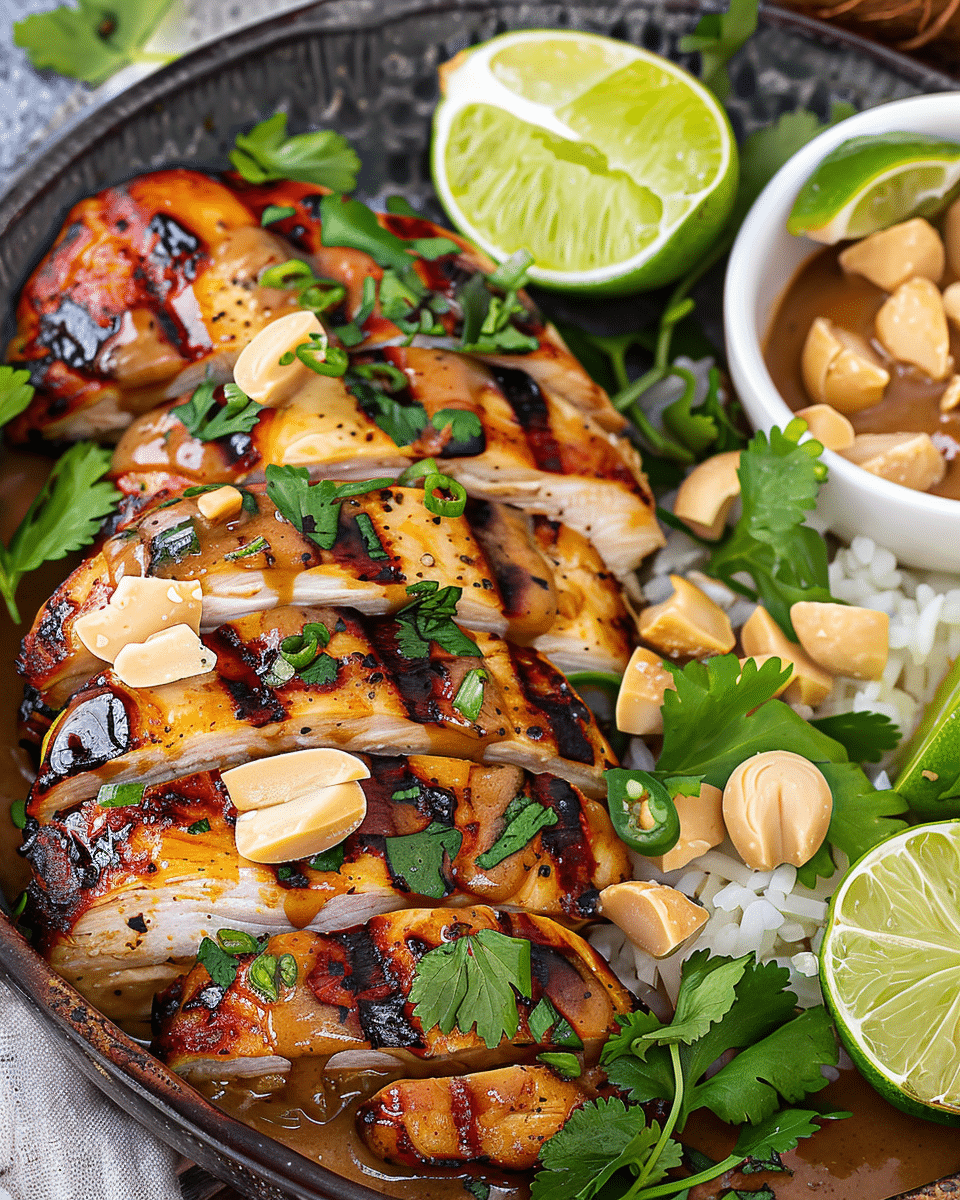 Coconut Chicken with Peanut Sauce