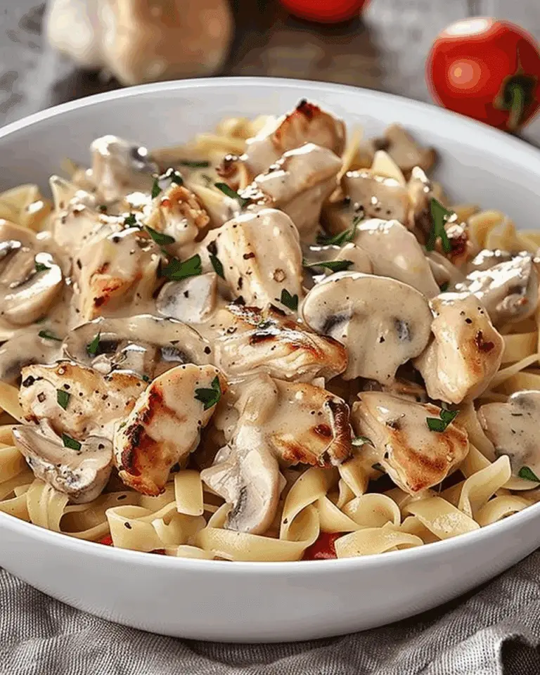 Creamy Garlic Chicken & Mushroom Pasta
