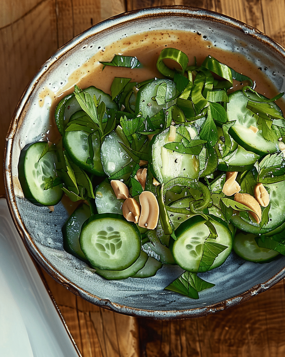 Crisp Cucumber Salad With Peanut Dressing