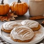 Soft Pumpkin Cookies with Cinnamon Frosting