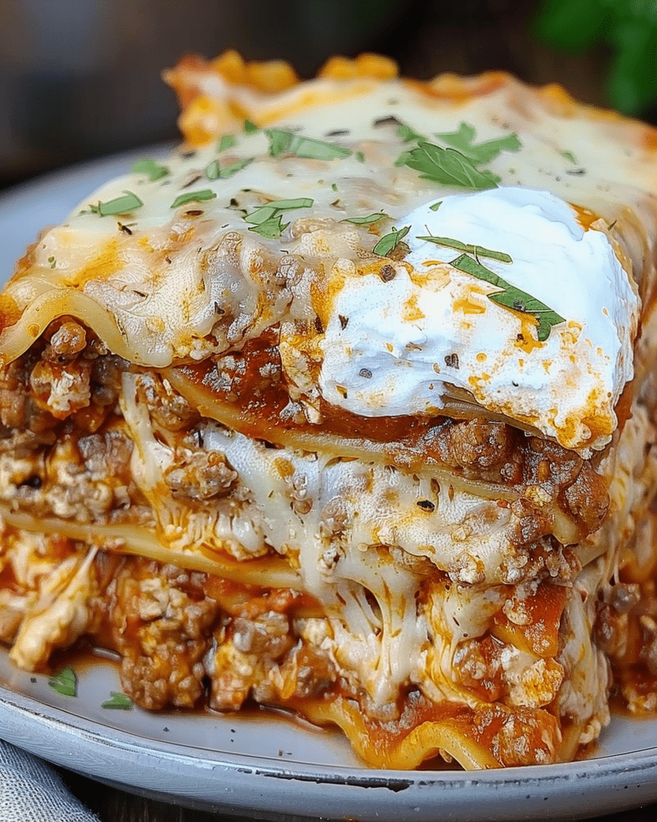 Easy Crockpot Lasagna with Meat Sauce (No Boil Noodles)
