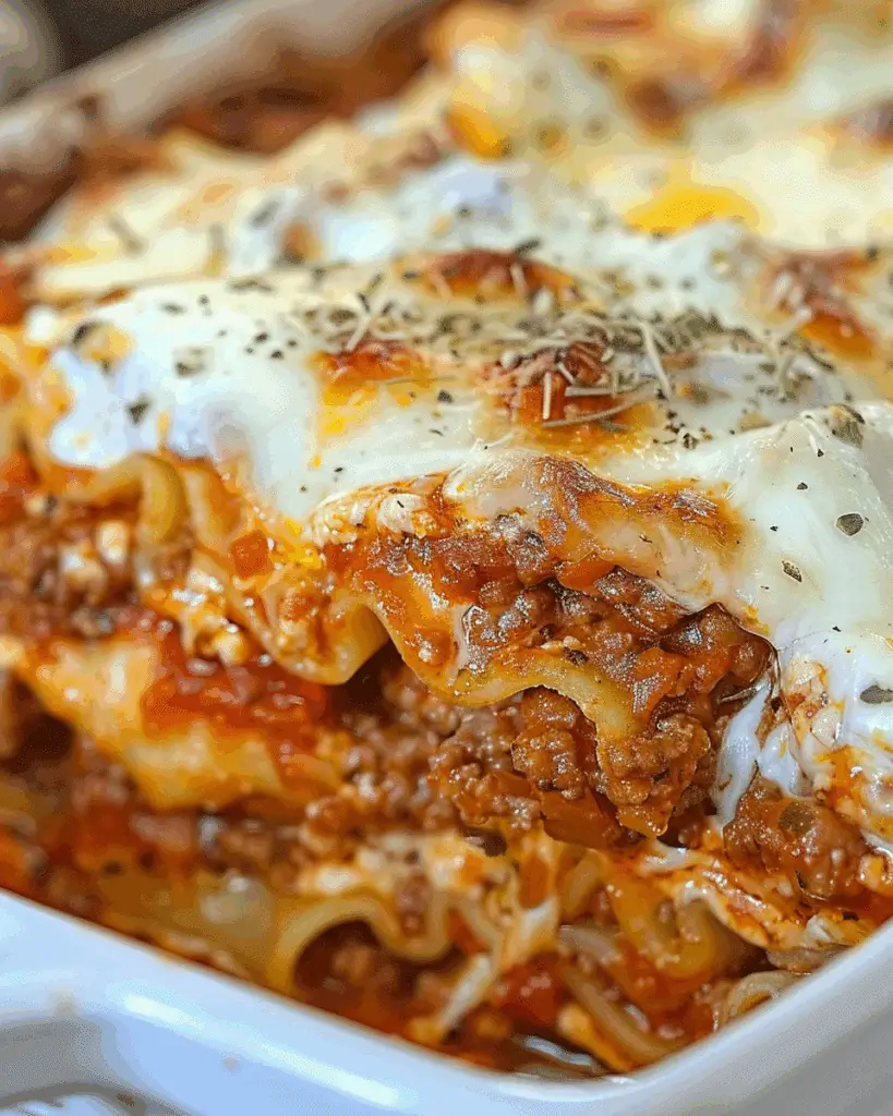 Easy Crockpot Lasagna with Meat Sauce (No Boil Noodles)
