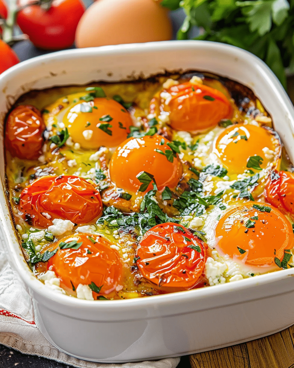 Easy Baked Feta Eggs Recipe