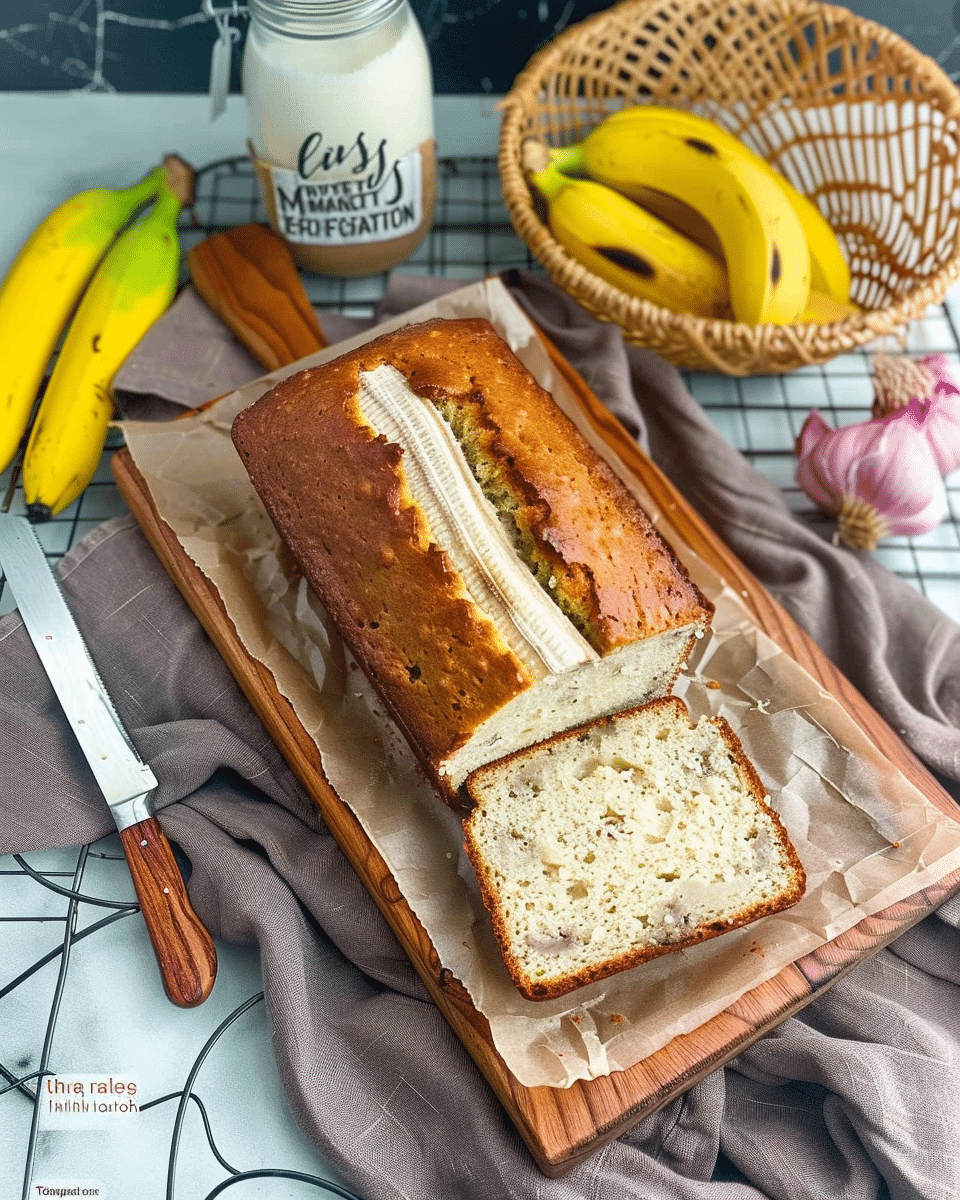 Eggless Banana Bread with Mayo