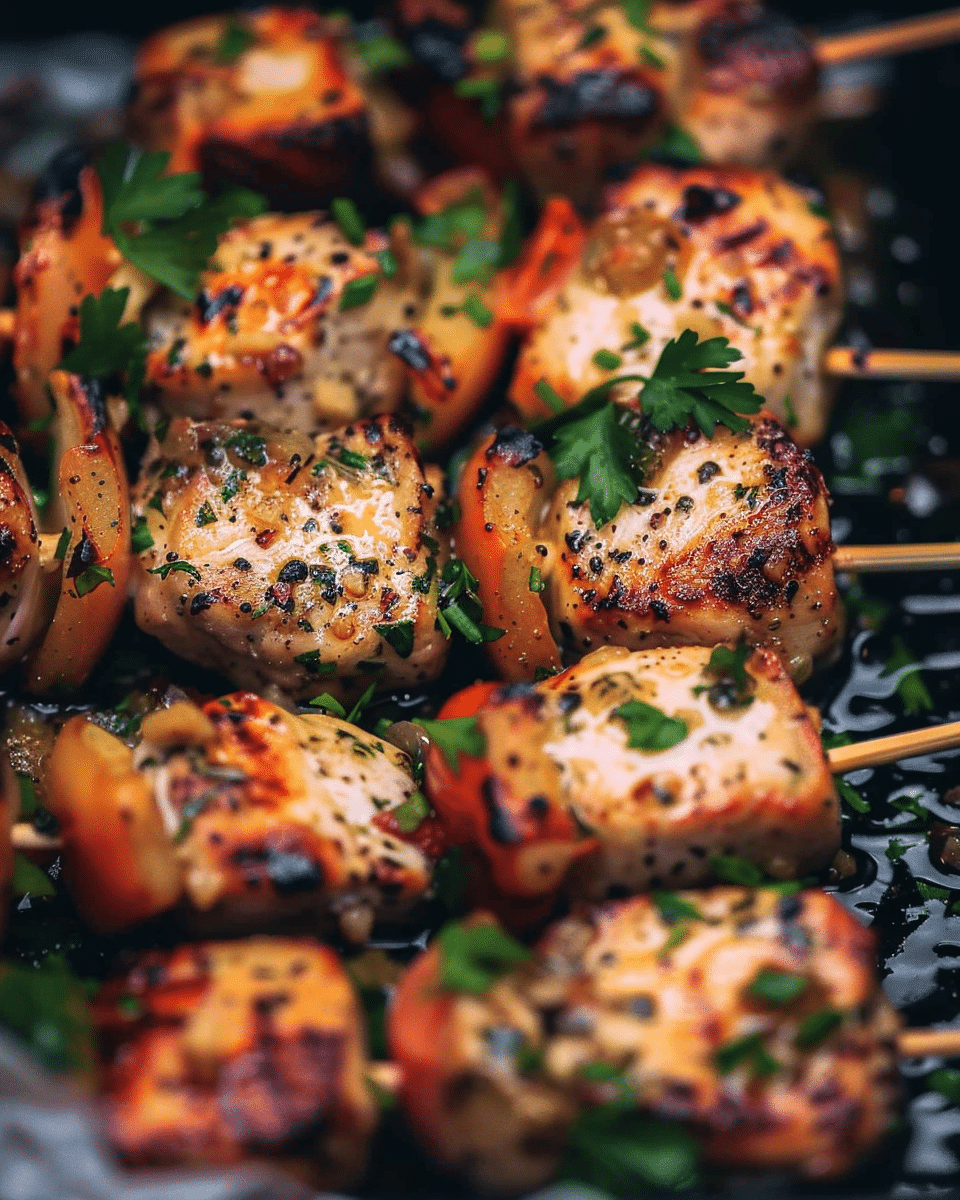 Garlic Parmesan Chicken Skewers