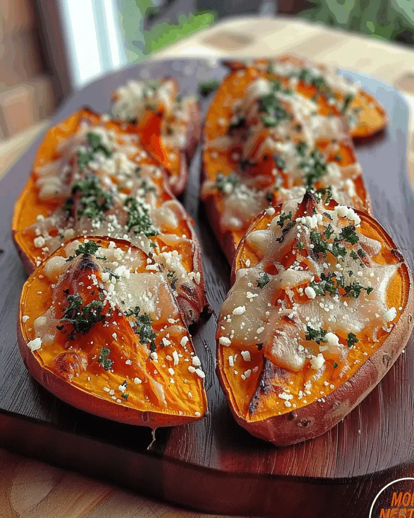 Garlic Parmesan Sweet Potato Wedges