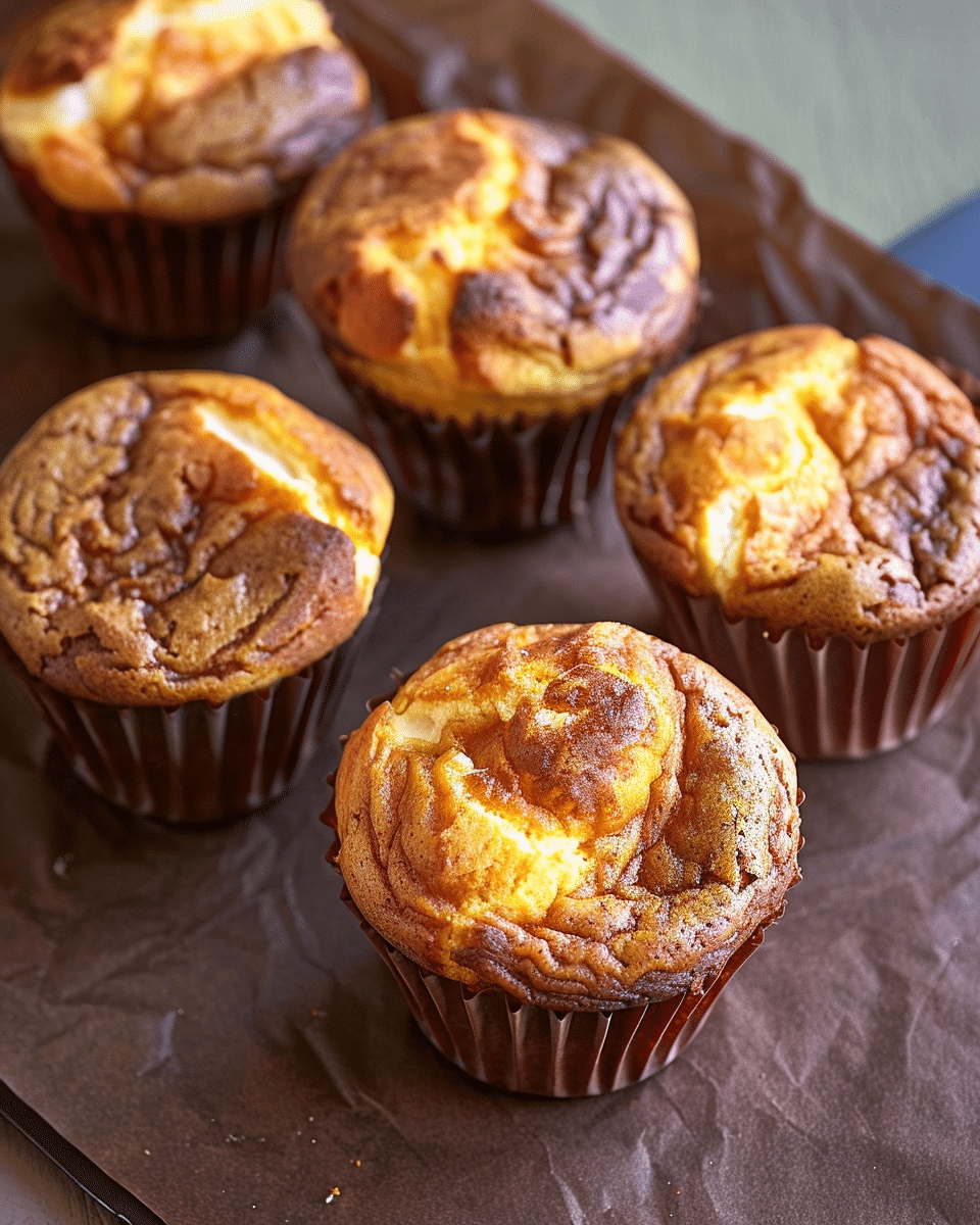 Healthy Pumpkin Cheesecake Muffins