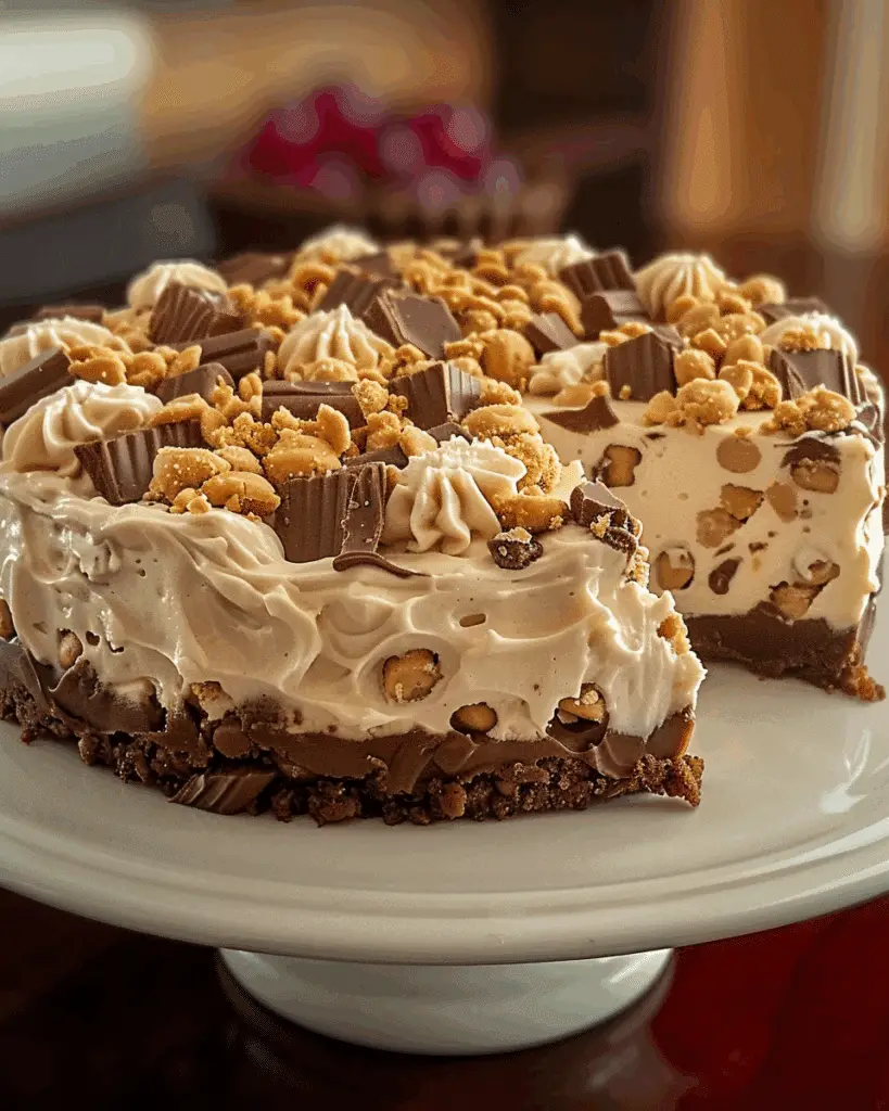 Monster Cookie Peanut Butter Cheesecake Pie