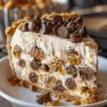 Monster Cookie Peanut Butter Cheesecake Pie