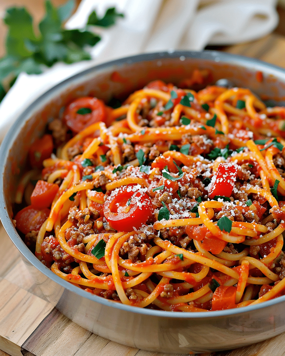 One‑Pot Taco Spaghetti