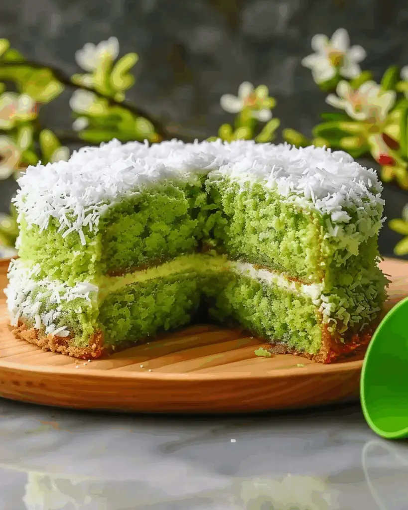 Pandan Coconut Cake