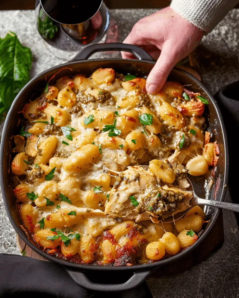 Pesto Chicken Gnocchi Bake
