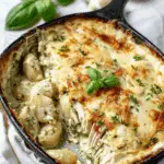 Pesto Chicken Gnocchi Bake